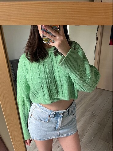Defacto crop yeşil kazak??