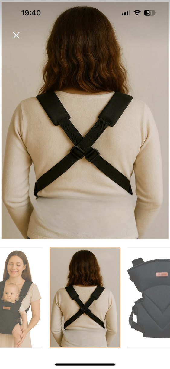 Comfort siyah kanguru anne kucağı - Görsel 3