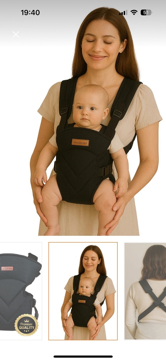 Comfort siyah kanguru anne kucağı - Görsel 2