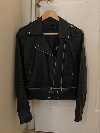 Suni deri biker ceket