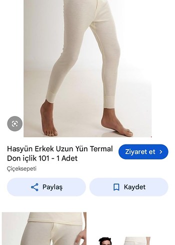 Beyaz Merinos Yünü Termal Erkek Alt İçlik - Görsel 4