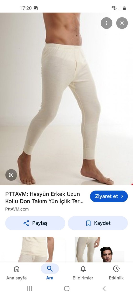 Beyaz Merinos Yünü Termal Erkek Alt İçlik - Görsel 3