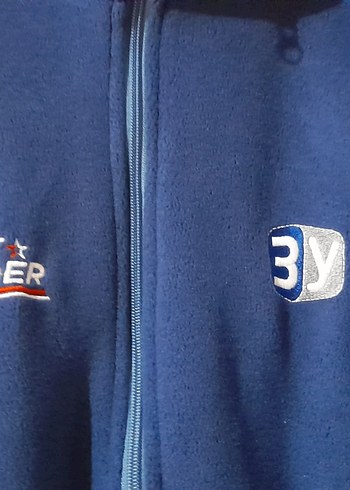 Erkek Lacivert Kapüşonlu Fermuarlı Sweatshirt polar mont - Görsel 5