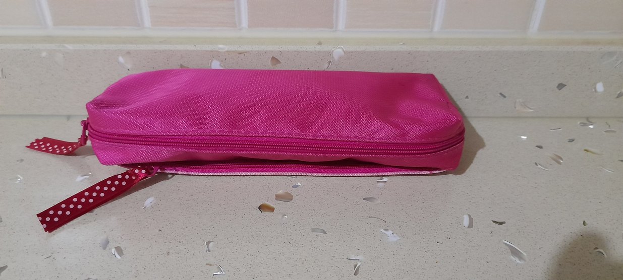 Pembe Fermuarlı Kadın Makyaj Çantası kalemlik  kalem kutu - Görsel 4