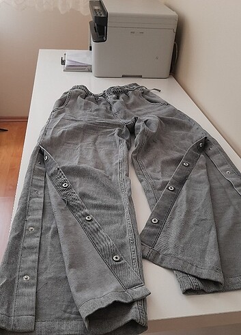 34 Beden Taşlaşmış bol paça pantolon