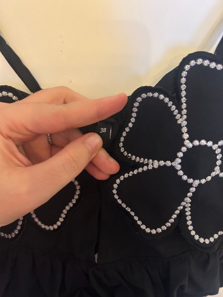 Siyah Bantlı Çiçek  Büstiyer - Görsel 3