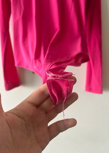 Kalp Detaylı Pembe Uzun Kollu Bluz - Görsel 4