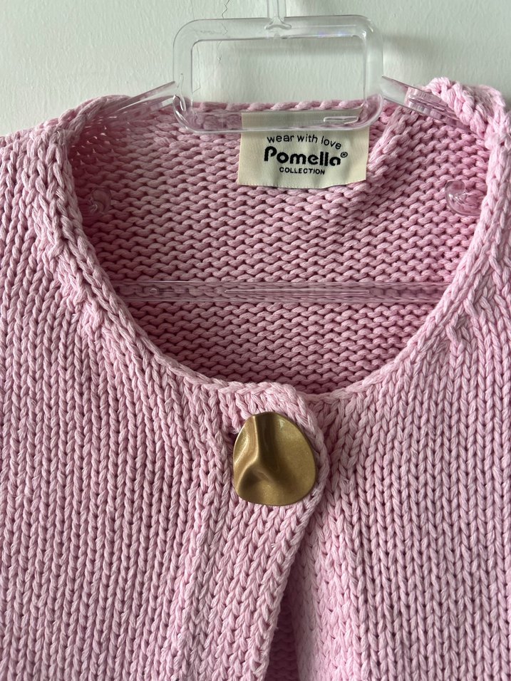Pembe Örgü Kolsuz Kadın Yelek - Görsel 2