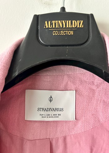 Pembe Kadın Keten Blazer Ceket - Görsel 3