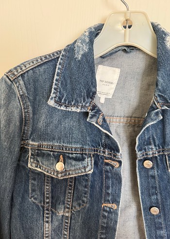 xs Beden Zara Düğmeli Kadın Kot Ceket, Fitted, Sokak Stili
