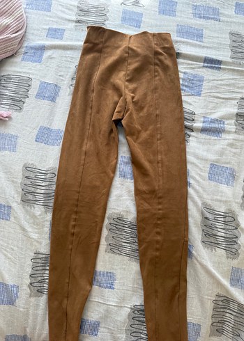 Bershka Bershka Kadın Bej Süet Tayt Taba