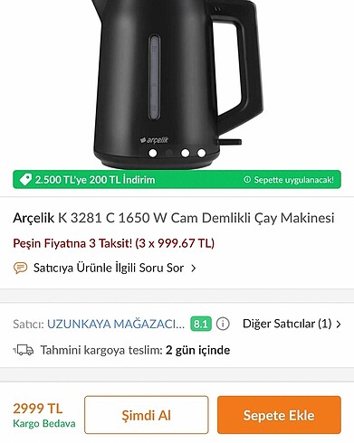 Arçelik Çaycı çay makinası