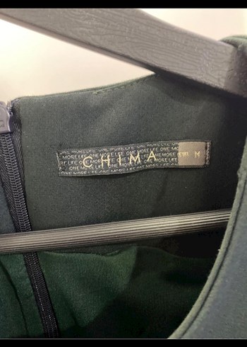 Chima Chima koyu yeşil Piliseli Midi Kolsuz Elbise