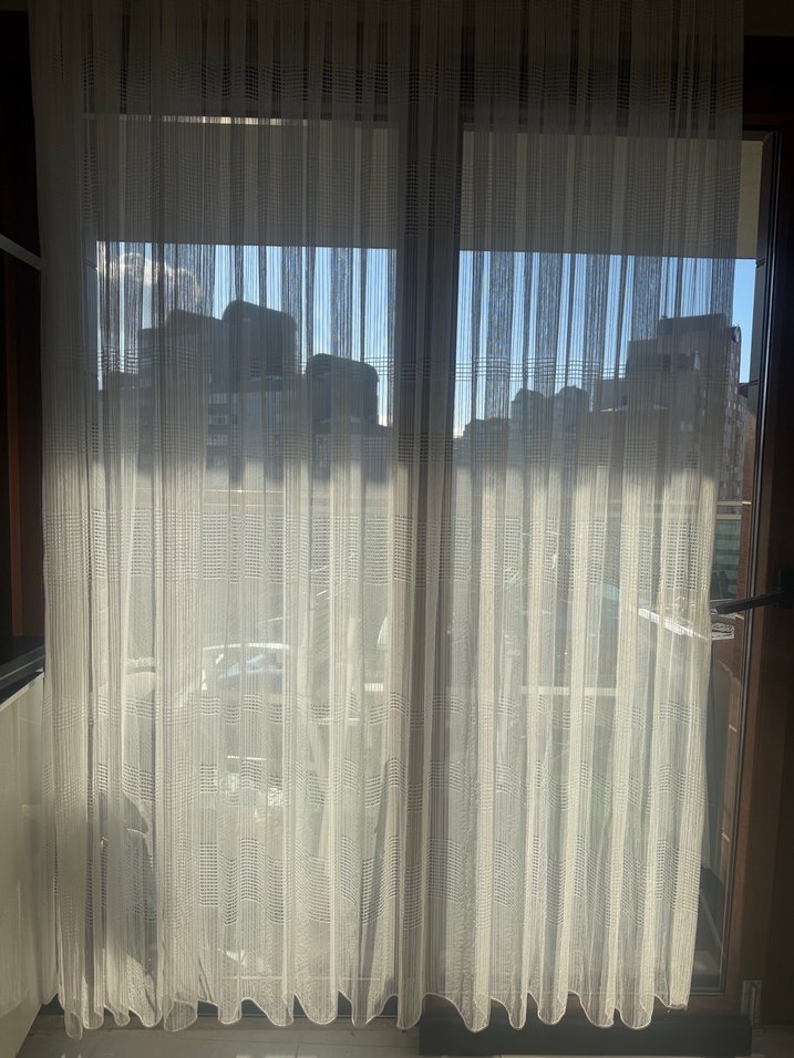 Beyaz Modern Düz Tül Perde - Görsel 2