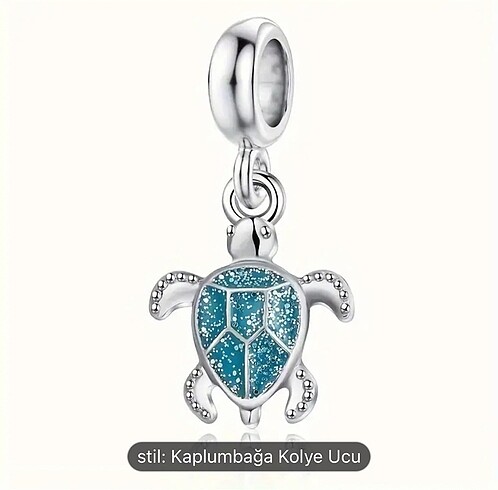 Simli kaplumbağa charm