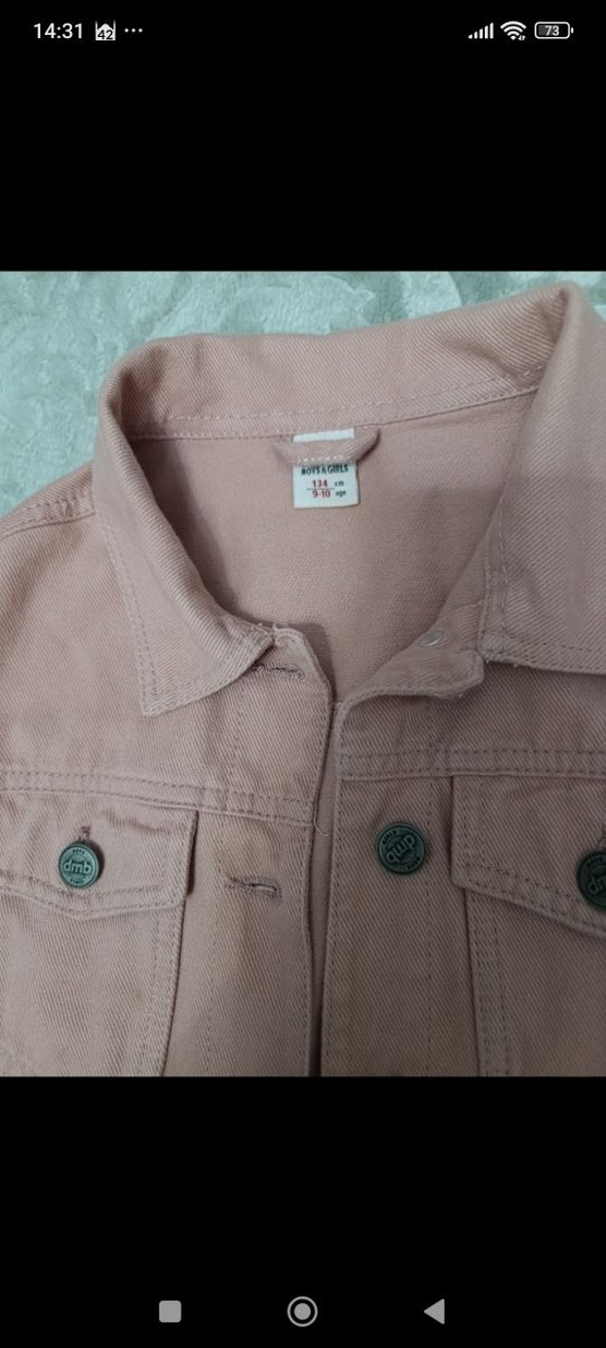 pudra kız çocuk ceket pantolon takım - Görsel 2