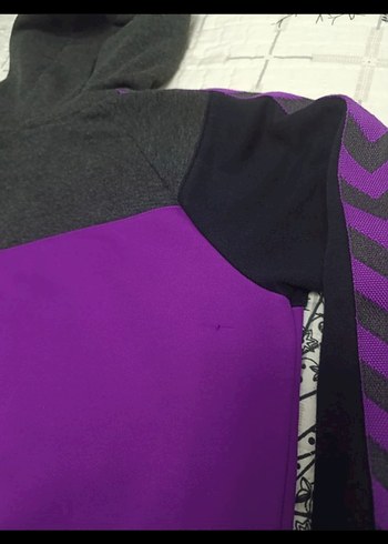 Kız Çocuk Kapüşonlu Mor Fermuarlı Ceket - Görsel 5