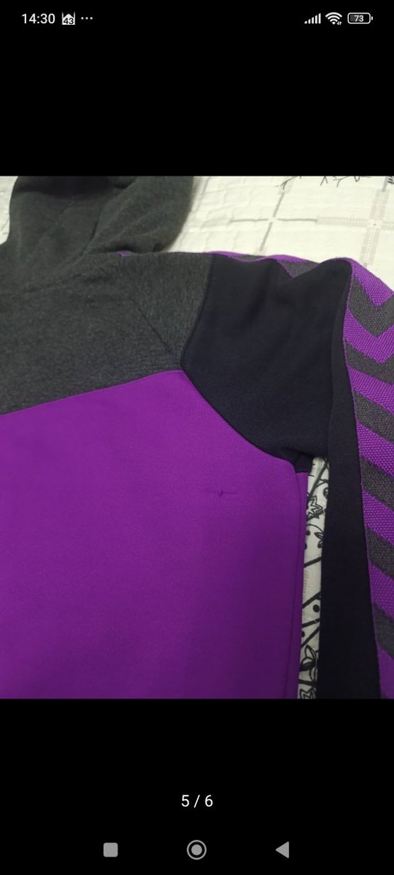 Kız Çocuk Kapüşonlu Mor Fermuarlı Ceket - Görsel 5