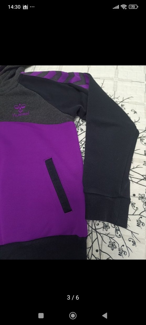 Kız Çocuk Kapüşonlu Mor Fermuarlı Ceket - Görsel 3