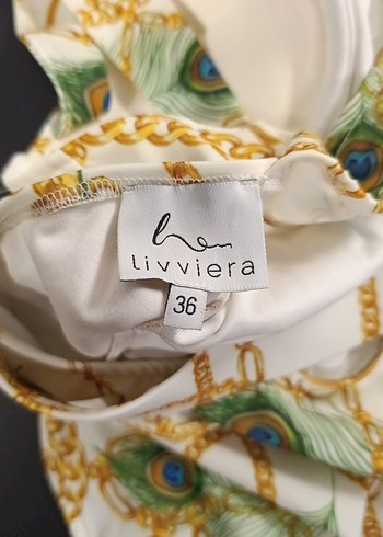 Zincir Detaylı Beyaz Desenli Kadın Mayo - Görsel 6