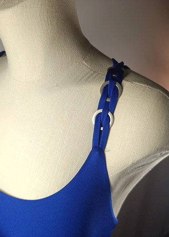 Koyu Mavi Strappy Kadın Mayo - Görsel 6