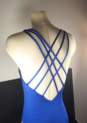 Koyu Mavi Strappy Kadın Mayo - Görsel 5