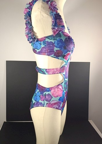 Çiçek Desenli Strappy Kadın Mayo - Görsel 3