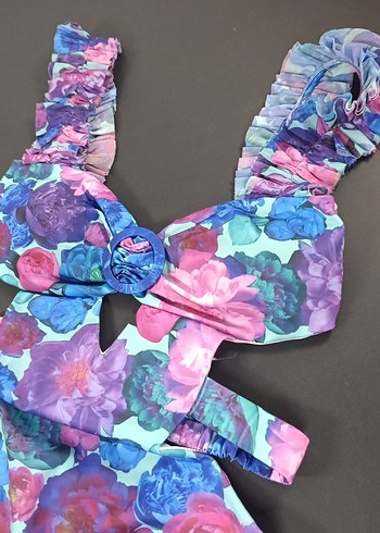 Çiçek Desenli Strappy Kadın Mayo - Görsel 8