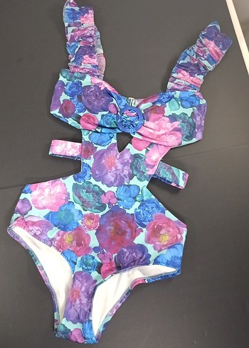 Çiçek Desenli Strappy Kadın Mayo - Görsel 5