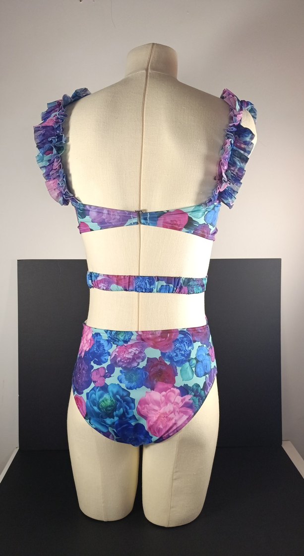 Çiçek Desenli Strappy Kadın Mayo - Görsel 4