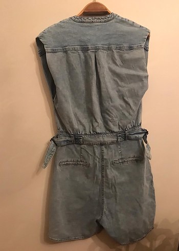 Kadın Denim Mini Tulum - Görsel 3