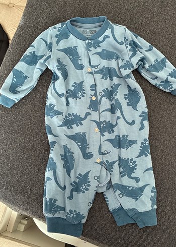 3 aylık Uzun Kollu Dinozor Desenli Bebek Tulum