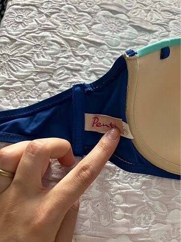 40 Beden mavi Renk Mavi Yeşil Straplez Penti Bikini Üstü