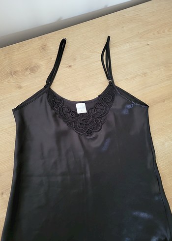 Siyah Dantelli Mini Strappy Gecelik Takımı - Görsel 3