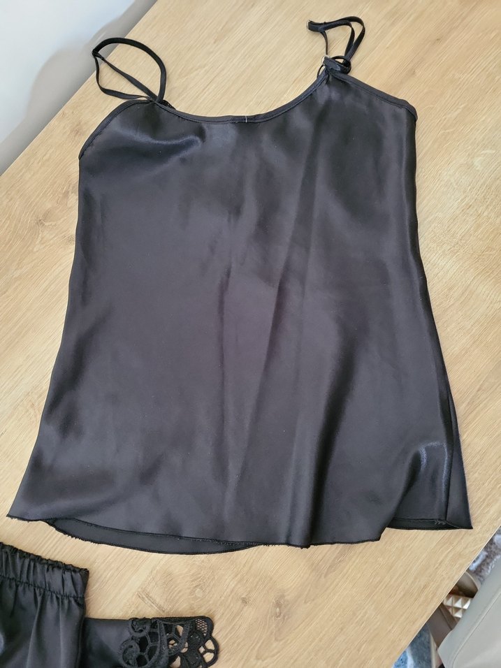 Siyah Dantelli Mini Strappy Gecelik Takımı - Görsel 4