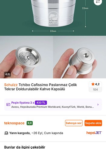 Tchibo Paslanmaz Çelik Kahve Filtre Aparatı