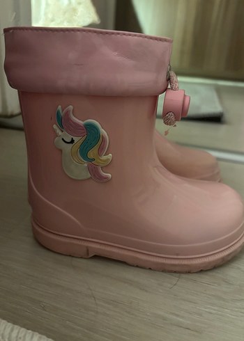 Kız Çocuk Pembe Bot Unicorn Detaylı