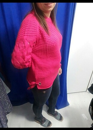 Pembe renk Triko kazak 