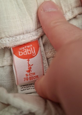 9-12 Ay Beden koton Bej bebek Erkek Çocuk Keten Bol Kesim Pantolon