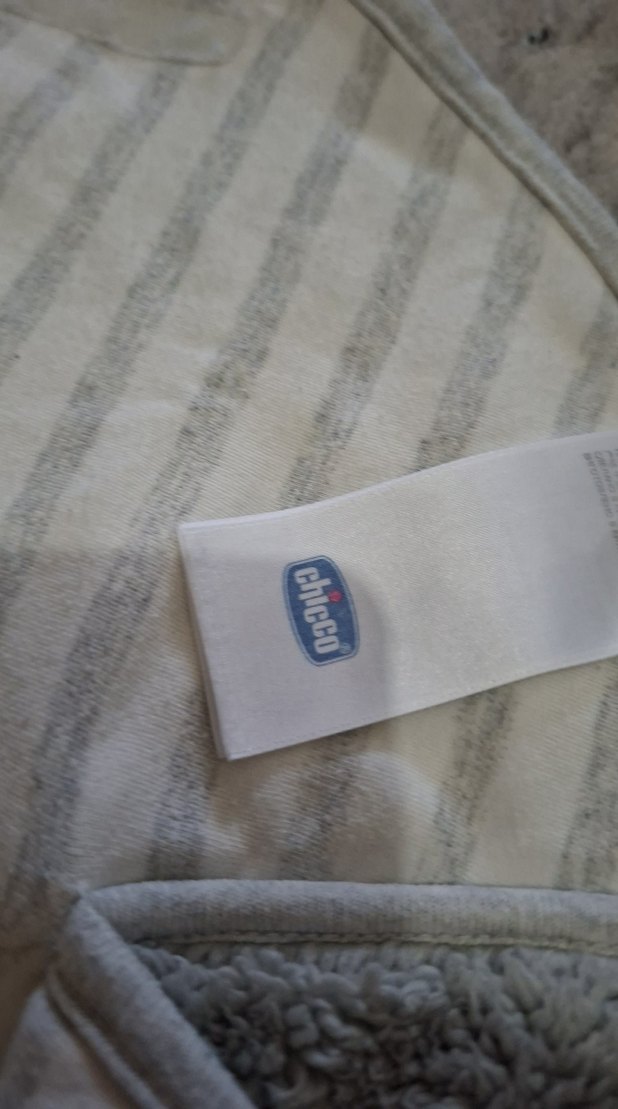 Chicco Gri Nakışlı Bebek Battaniyesi kundak - Görsel 5