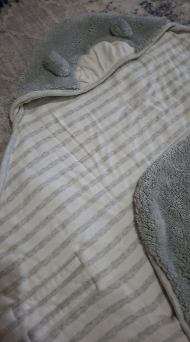 Chicco Gri Nakışlı Bebek Battaniyesi kundak - Görsel 3