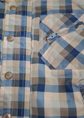 kanz Erkek Çocuk Mavi Ekose Kapüşonlu Mont - Görsel 2