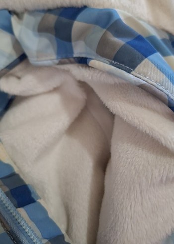 kanz Erkek Çocuk Mavi Ekose Kapüşonlu Mont - Görsel 7