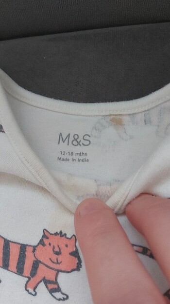 1 Yaş Beden Marks and spencer 3 lü organik pamuk body