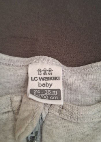2 Yaş Beden lcw Gri Bebek Tulum, Fermuarlı, Uzun Kollu