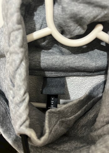 Gri Yarım Fermuarlı Yüksek Yaka Sweatshirt - Görsel 3