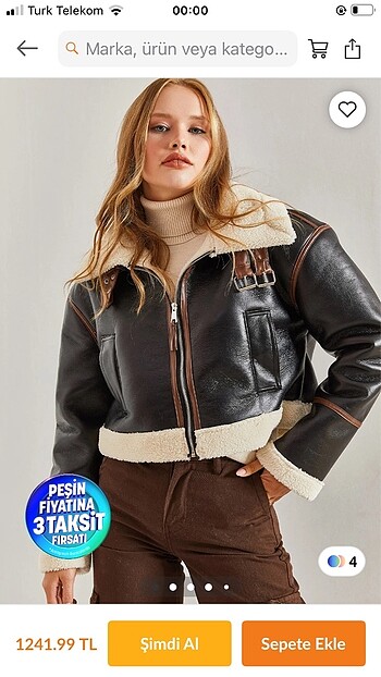 yakası kemerli lamine ceket mont deri - Görsel 5