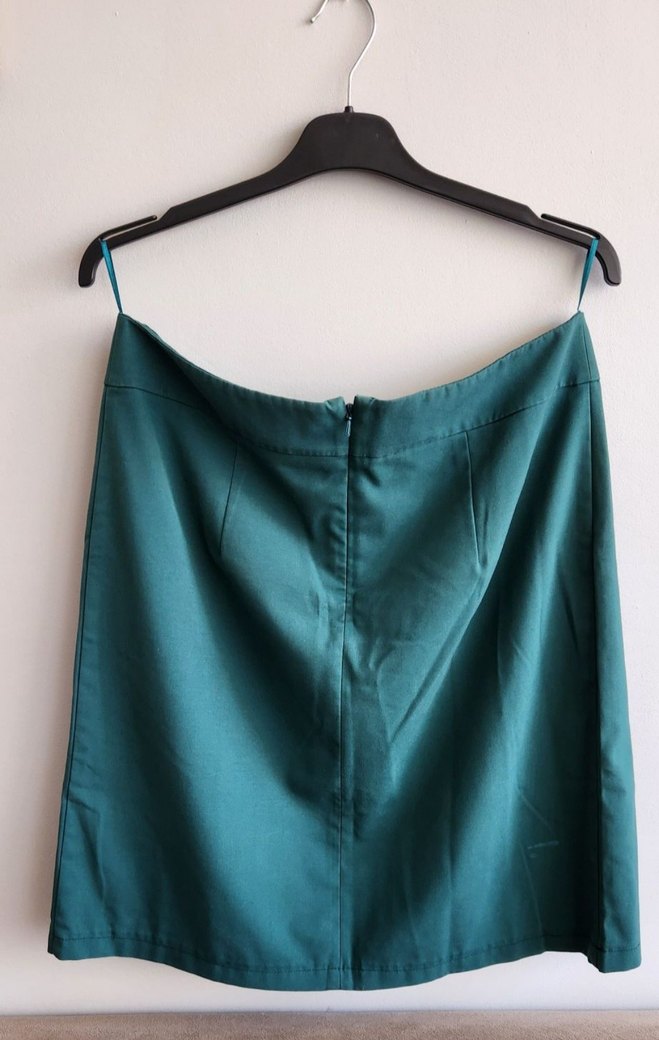 Bohem Ofis Midi Turkuaz Hamile Eteği - Görsel 2