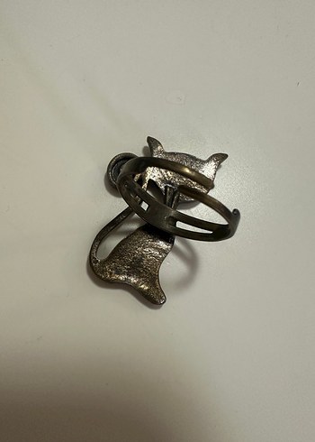 Kahverengi Kedi Figürlü Ayarlanabilir Yüzük - Görsel 6