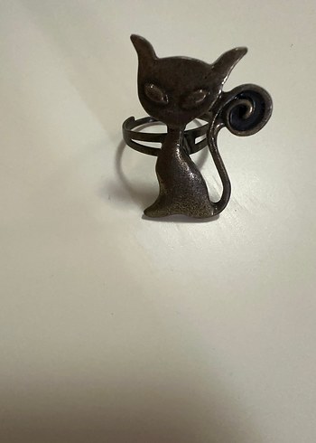 Kahverengi Kedi Figürlü Ayarlanabilir Yüzük - Görsel 4